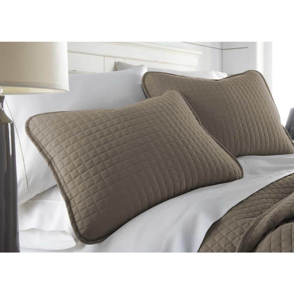 Vilano Dark Taupe Twin Microfiber Reversible Quilt Set