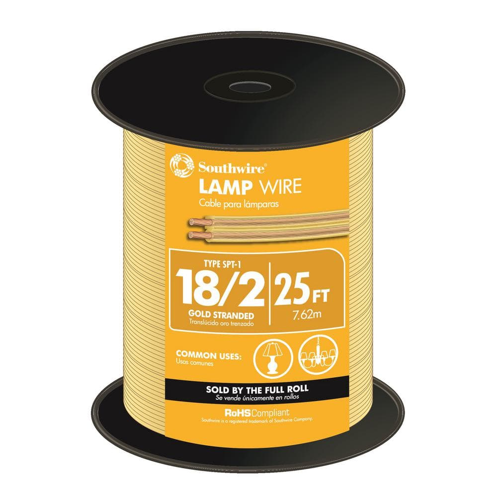 25 ft Gold PVC Stranded Lamp Cord