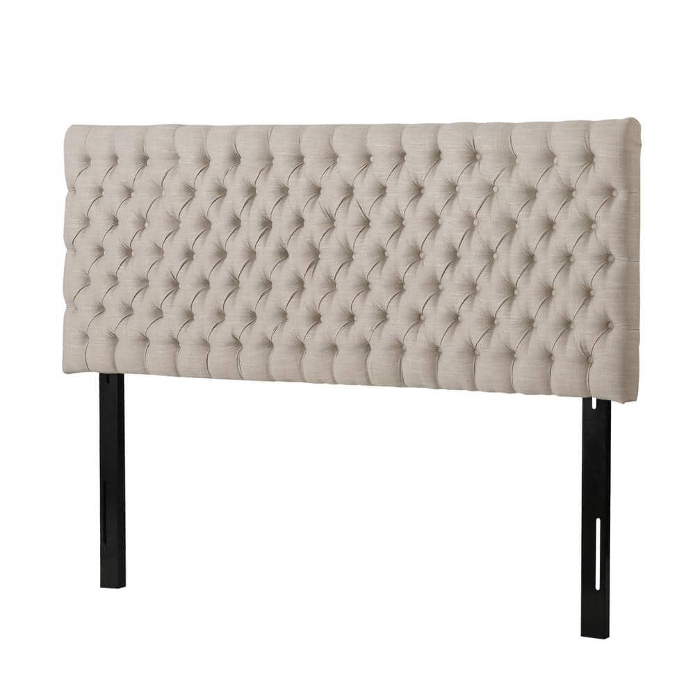 Noble House Jezebel Glam Fabric King/Cal King Headboard in Sand
