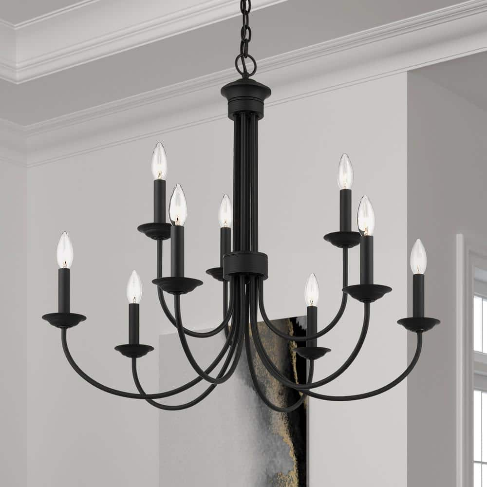 Livex Lighting Estate 9 - Light Chandelier in  Black