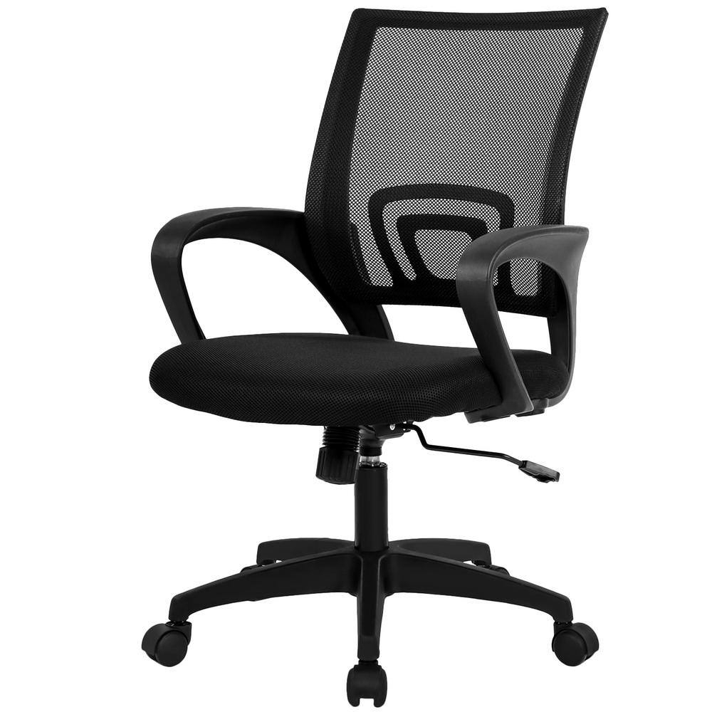 Henry Mesh Cushioned Ergonomic Desk Chair in Black With Non-Adjustable Arms