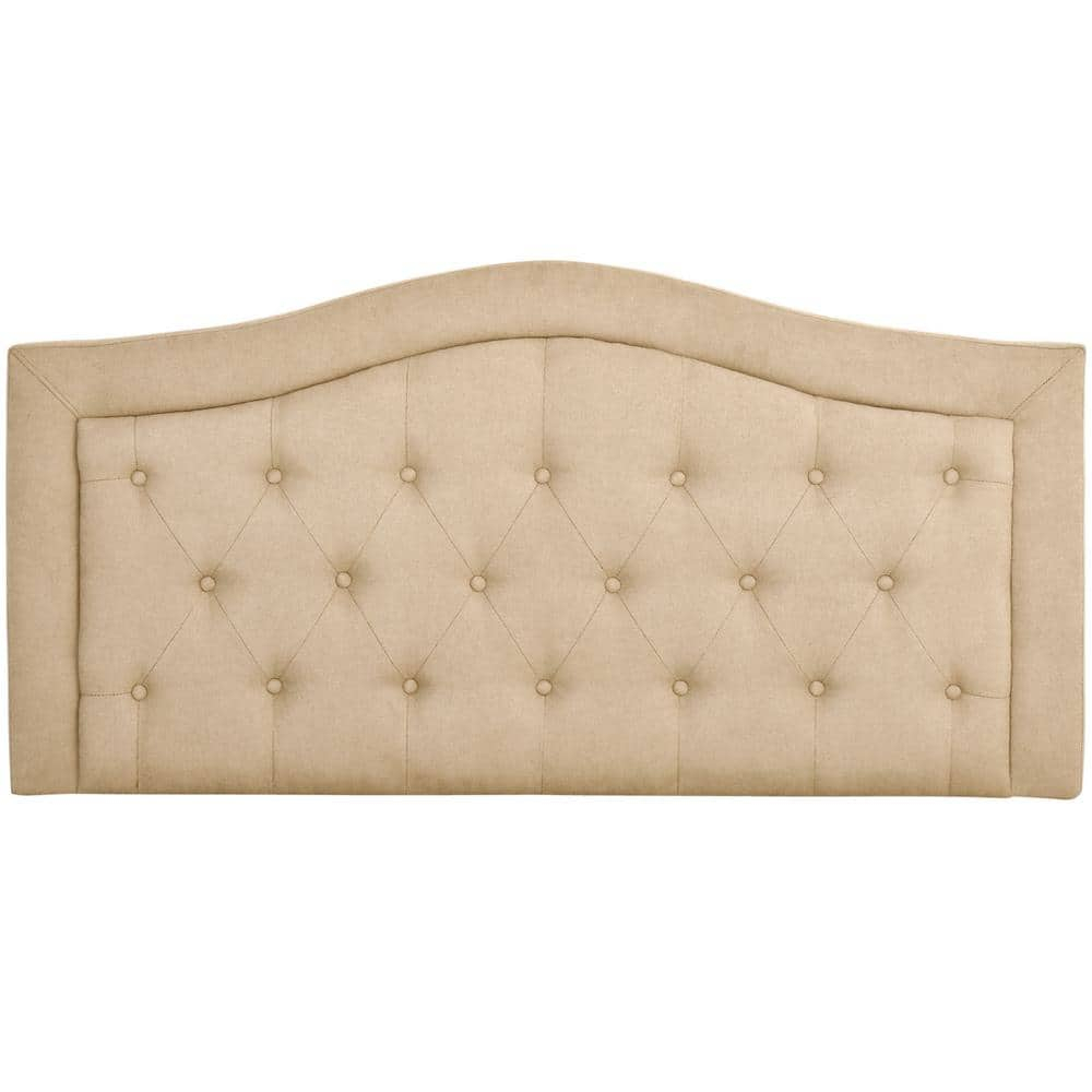 HOMCOM Upholstered Headboard, Button Tufted Bedhead Board, Home Bedroom Decoration for Full-Sized Beds, Beige