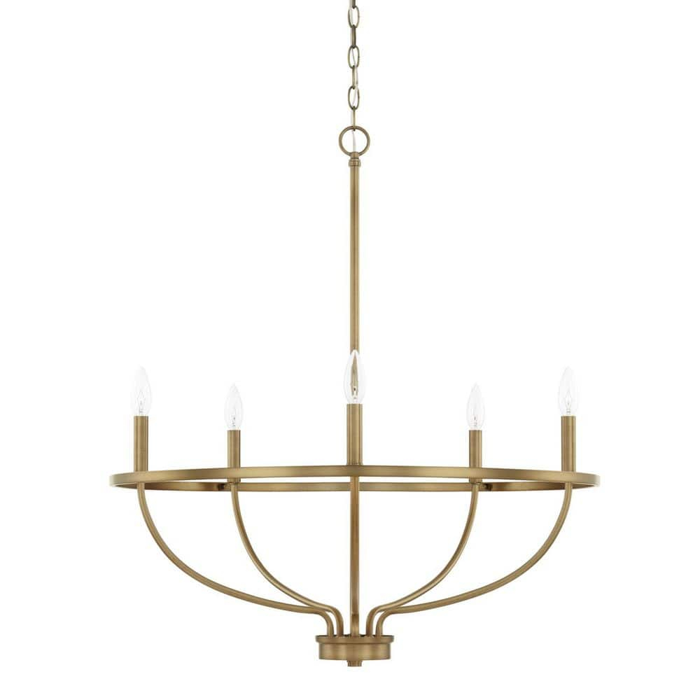 Capital Lighting Greyson 5-Light Aged Brass Chandelier