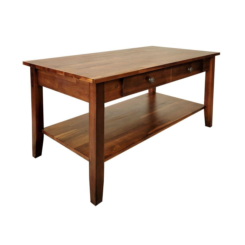 Casual Contemporary Living Solid Acacia Coffee Table - Mahogany