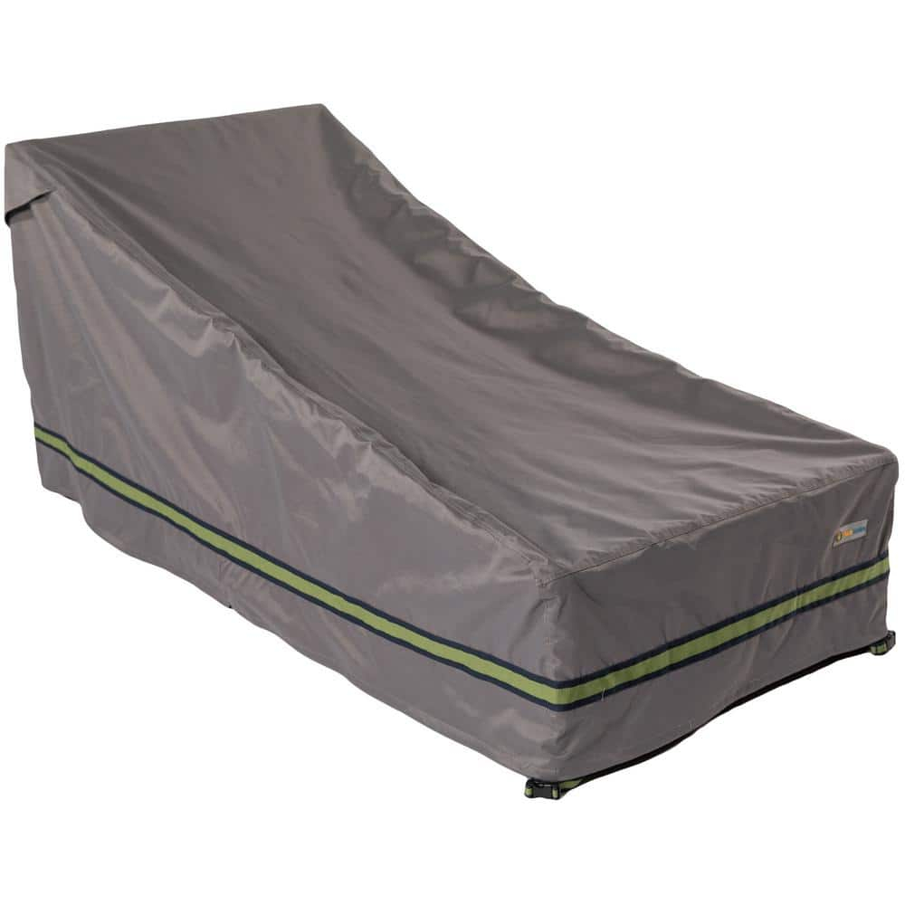 Duck Covers Soteria Waterproof 82 Inch Double Wide Patio Chaise Lounge Chair Cover