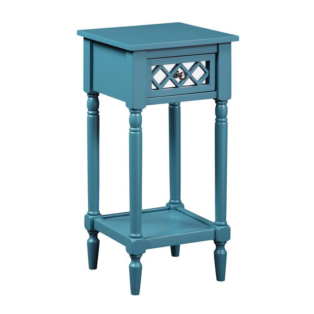 Convenience Concepts French Country Khloe Deluxe 1 Drawer Accent Table with Shelf, Blue