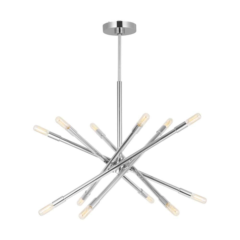 Mercer41 12 - Light Dimmable Sputnik Modern Linear Chandelier