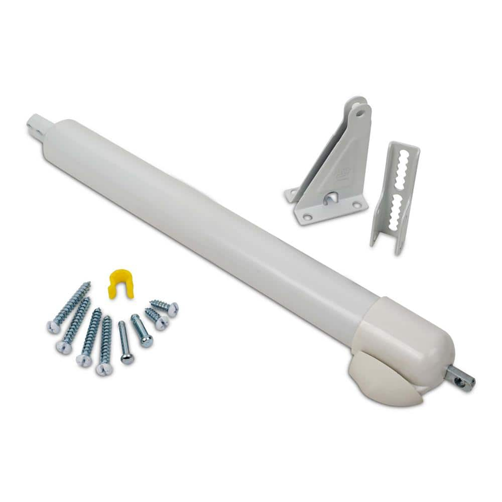 Ideal Security 9600 Standard Pneumatic Touch-N-Hold Storm and Screen Door Closer for Wood, Aluminum, and Vinyl Doors, Silent and Smooth Closing, 11.5", White
