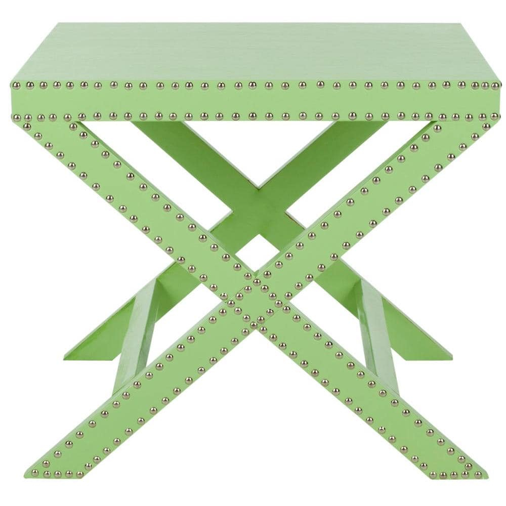 SAFAVIEH Jeanine Contemporary X End Accent Table, Light Green