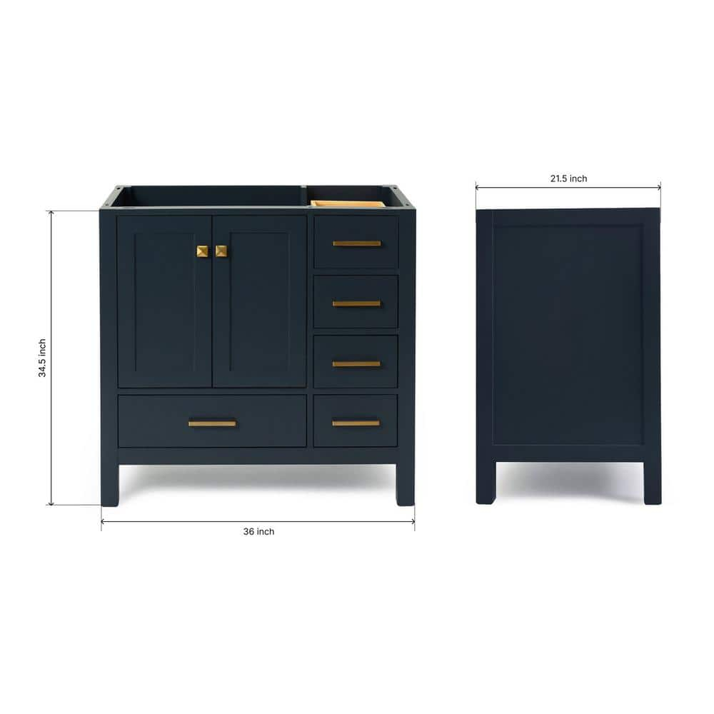 Ariel A037s-L-Bc Cambridge 36" Single Free Standing Wood Vanity Cabinet Only - Blue