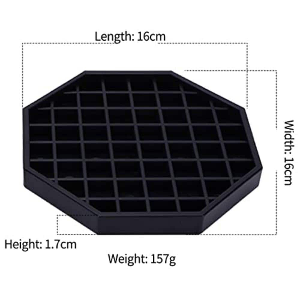 6 in. Black Plastic Octagonal Coffee Drip Tray with Honeycomb Grid (2-Pack)