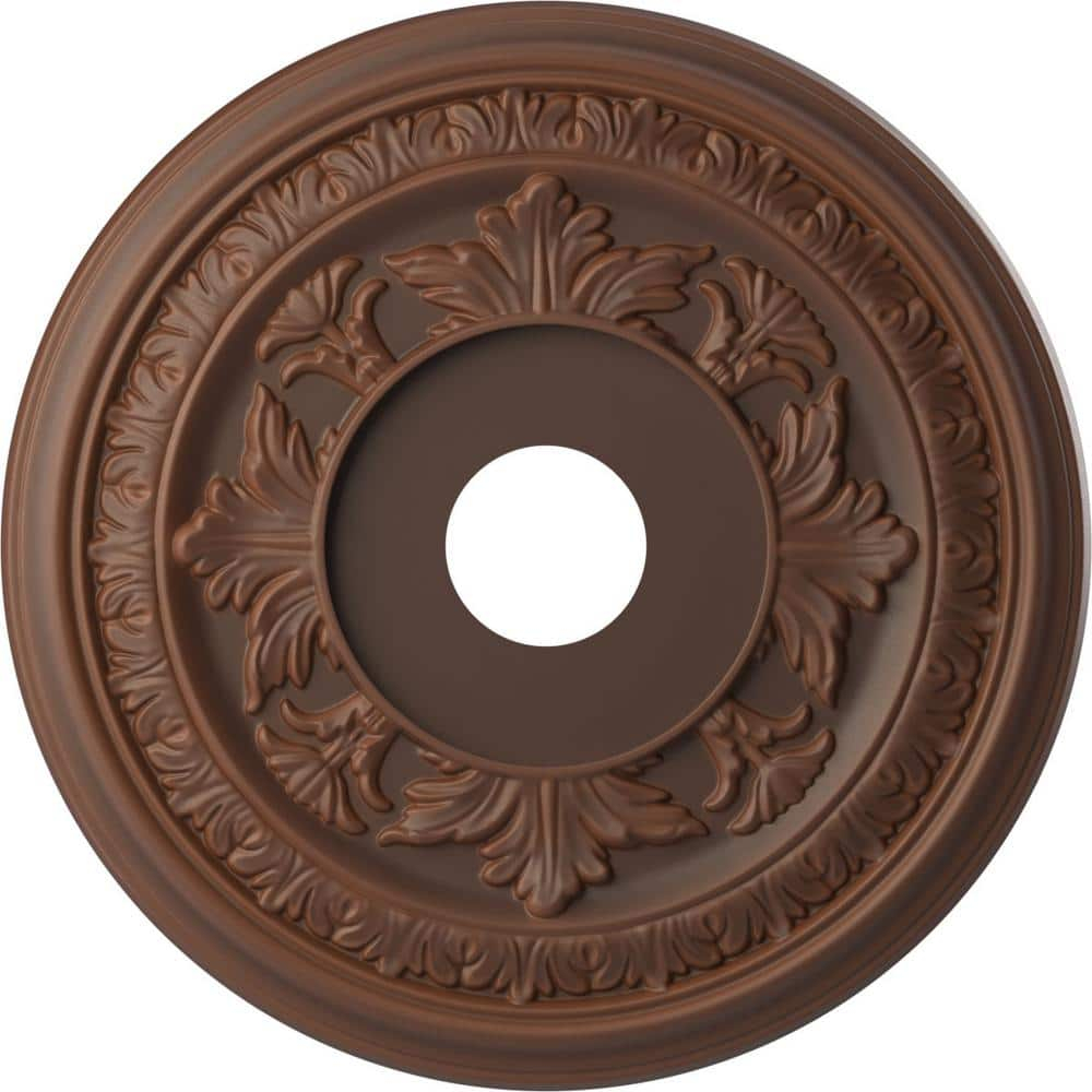 Ekena Millwork 19"OD x 3 1/2"ID x 1"P Baltimore Thermoformed PVC Ceiling Medallion (Fits Canopies up to 7 3/4"), Universal Aged Metallic Rust