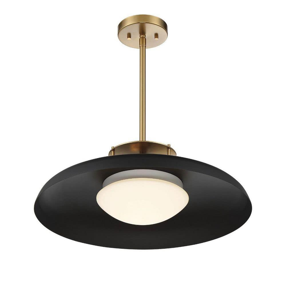 Savoy House Gavin 1 - Light Pendant in  Matte Black/Warm Brass