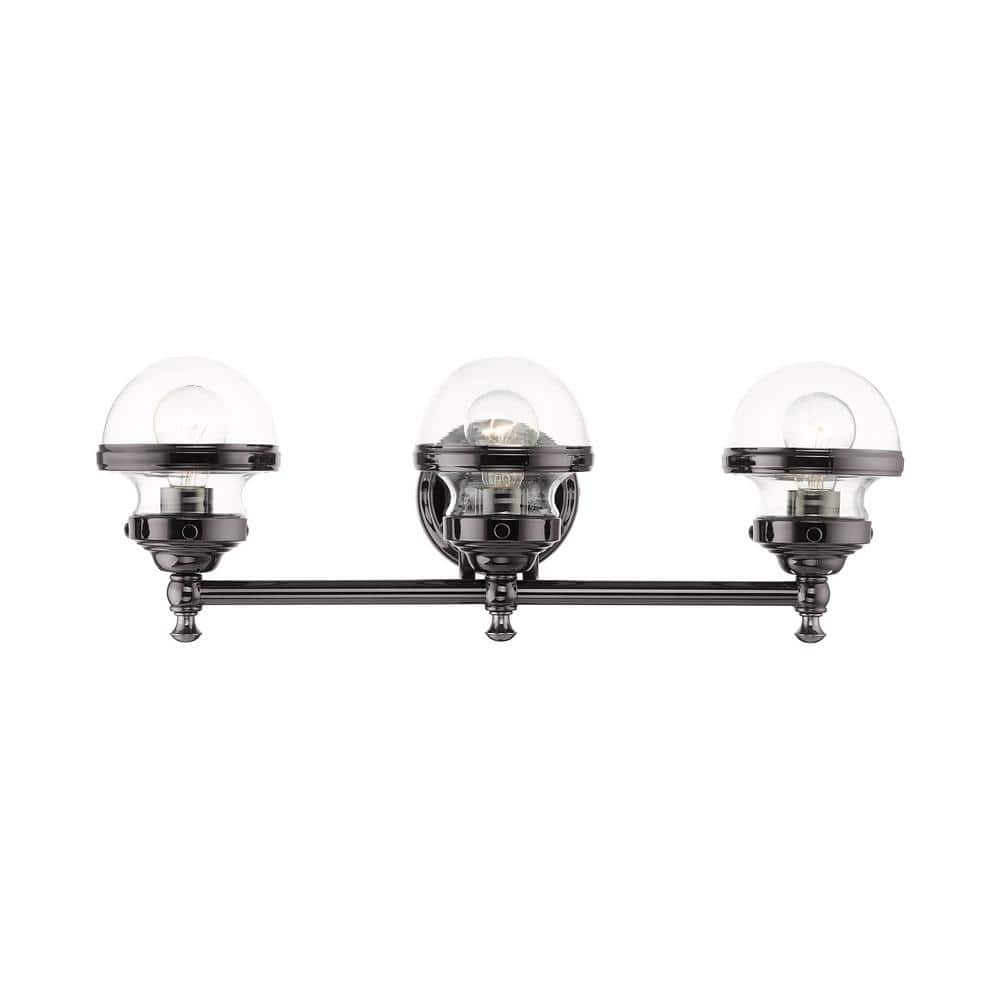 Livex Lighting Oldwick 3 - Light Vanity in  Polished Black Chrome