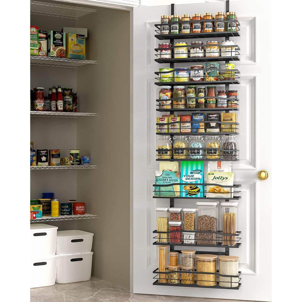 Black Metal 9-Tier Over The Door Pantry Organizer