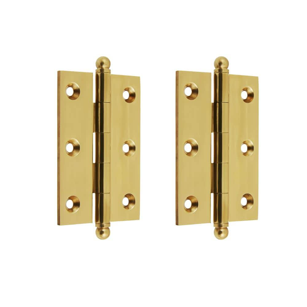 idh by St. Simons 83020-003 Professional Grade Quality Genuine Solid Brass Cabinet Hinges, Polished Brass, 3 x 2-Inch, Pair