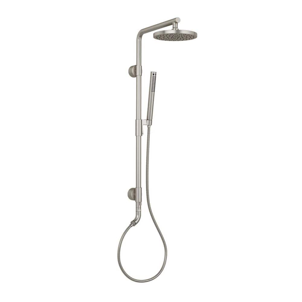Brushed Nickel Dual Rain and Handheld Shower System