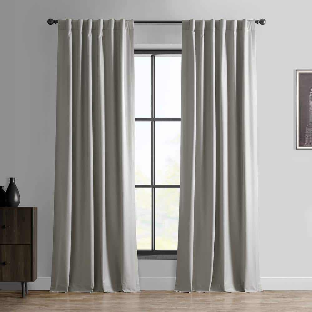 Exclusive Fabrics  Essential Polyester Solid Blackout Curtains - Thermal Insulated Window Curtains Rod Pocket (Single Panel) 50 X 84 - Greige