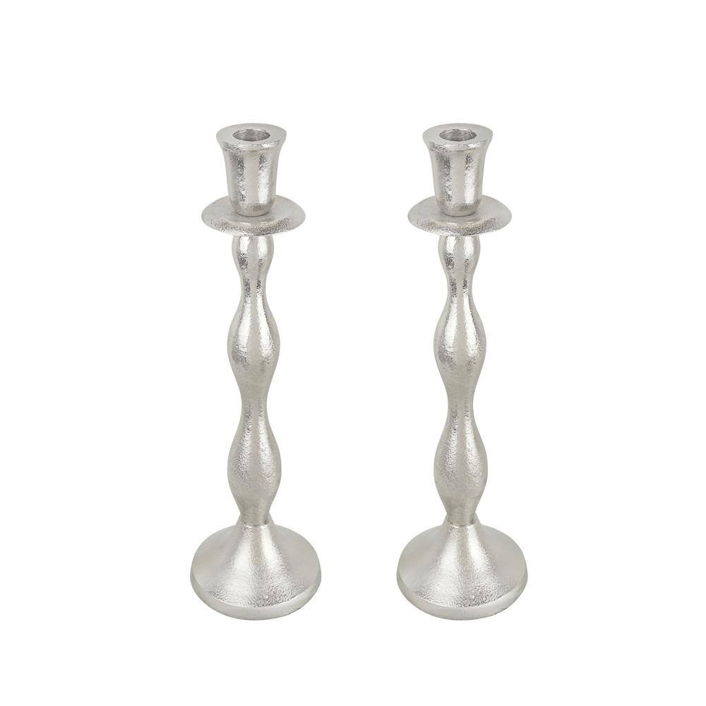 Aspen Creative Corporation 14.25'' H Aluminum Tabletop Candlestick (Set of 2)