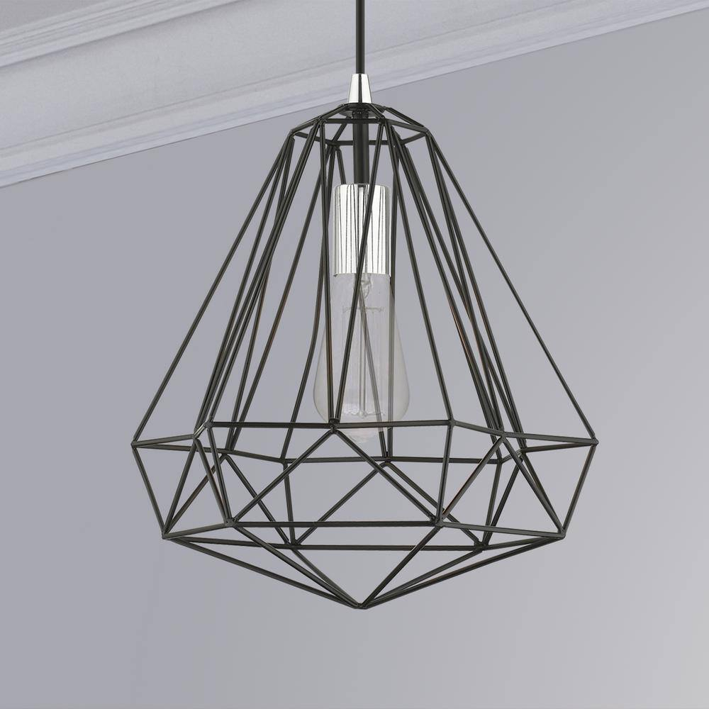 Livex Lighting Knox 1 - Light Pendant in  Shiny Black