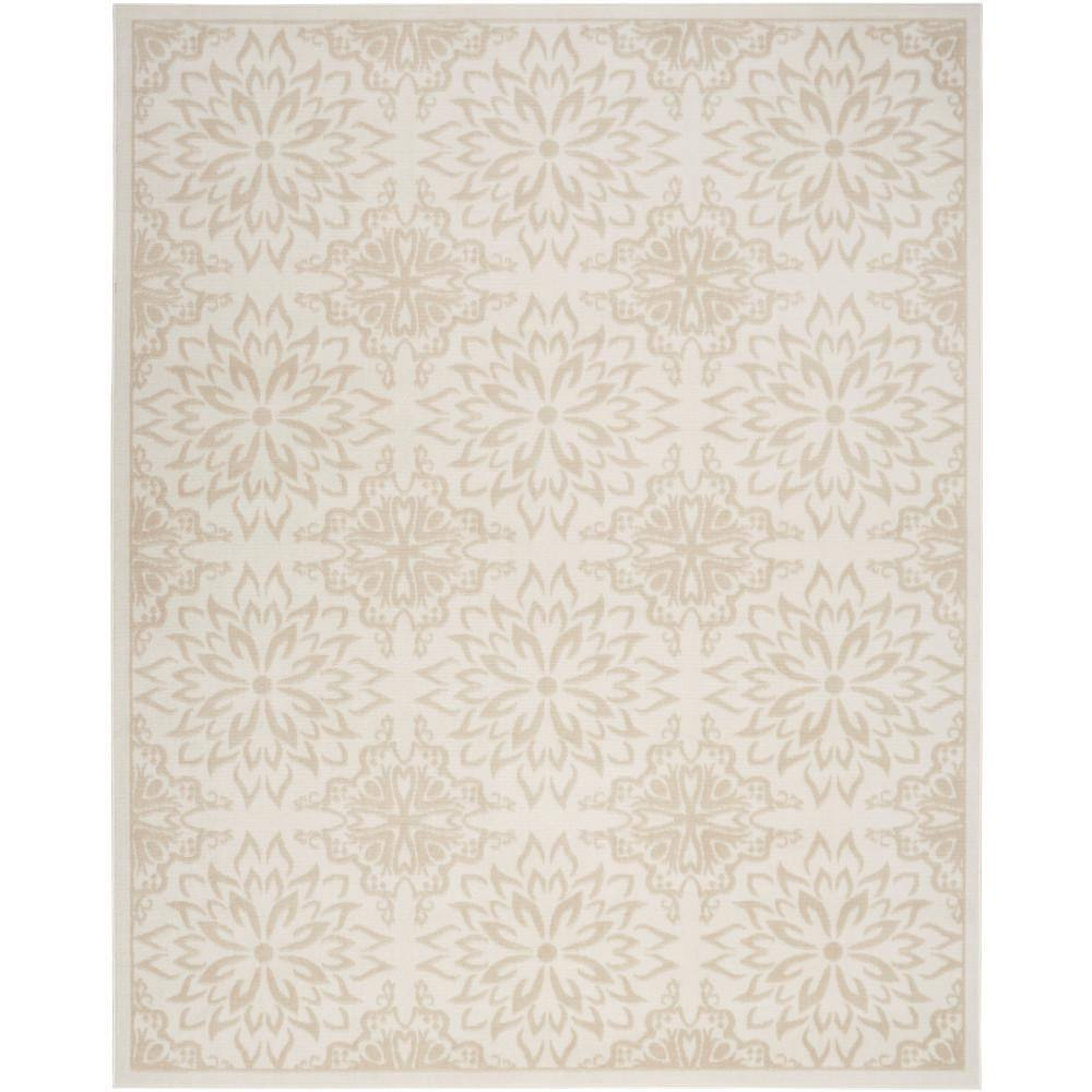 Nourison Jubilant 8'6" x 12' Ivory Beige Farmhouse Indoor Rug