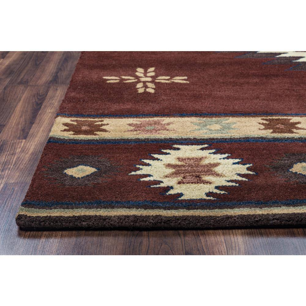 Alora Decor Ryder 6'6" x 9'6" Tribal Burgundy/Tan/Sage/Navy Hand-Tufted Rug