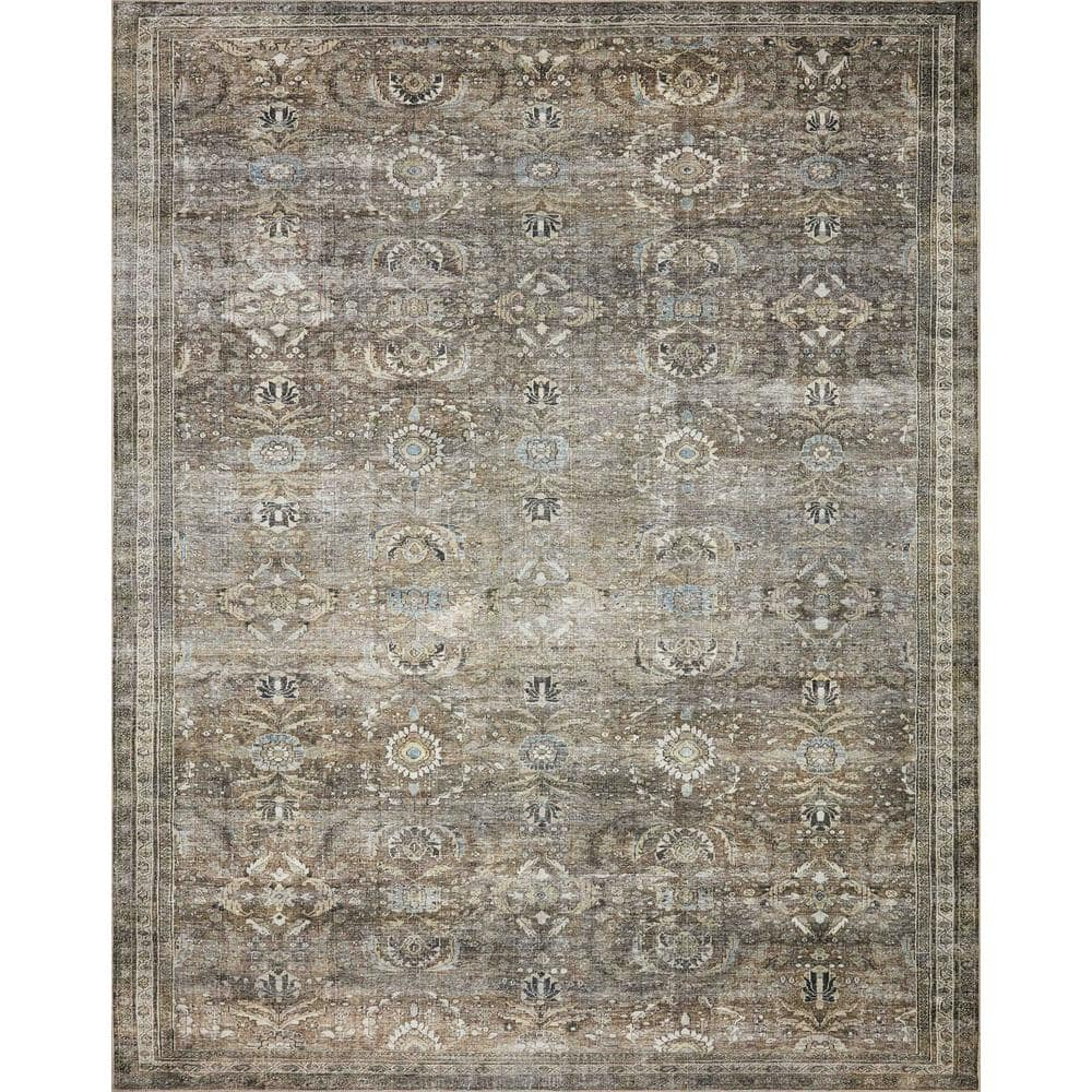 Layla Antique/Moss 7 ft. 6 in. x 9 ft. 6 in. Distressed Oriental Printed Area Rug