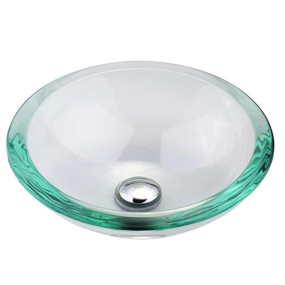KRAUS 34 mm Thick Glass Vessel Sink in Clear