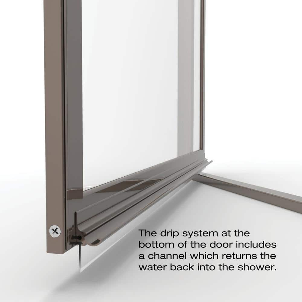 Sopora 24-1/2 in. x 63-1/2 in. Framed Pivot Shower Door in Oil Rubbed Bronze