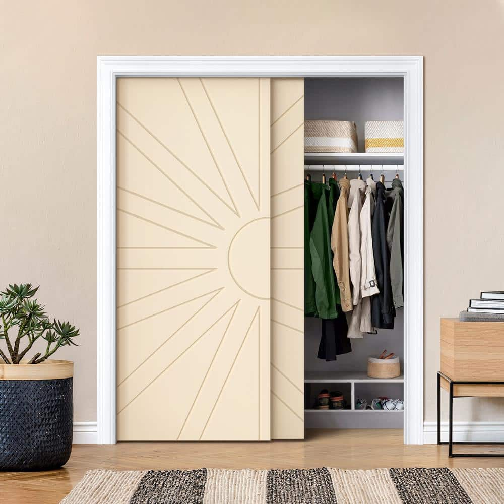 Calhome Hollow Paneled Painted Sliding Closet Doors