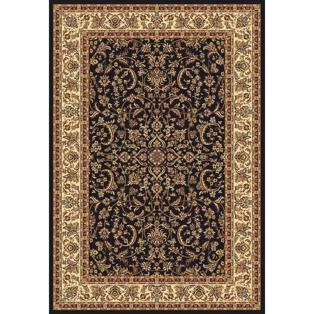 Radici Usa Noble Area Rug 1318 Black Bordered Medallion 3' 3" x 5' 4" Rectangle