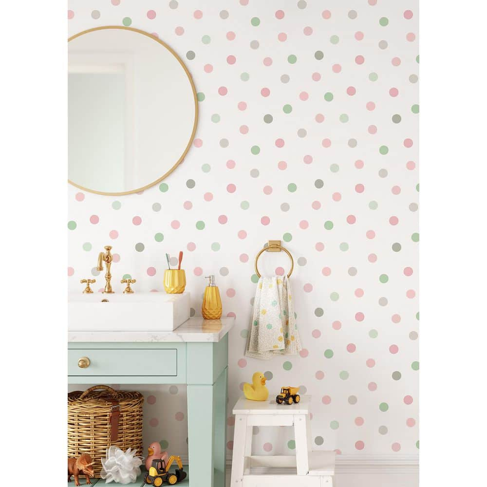 Chesapeake Jubilee Pink Dots Wallpaper, 20.9-in by 33-ft