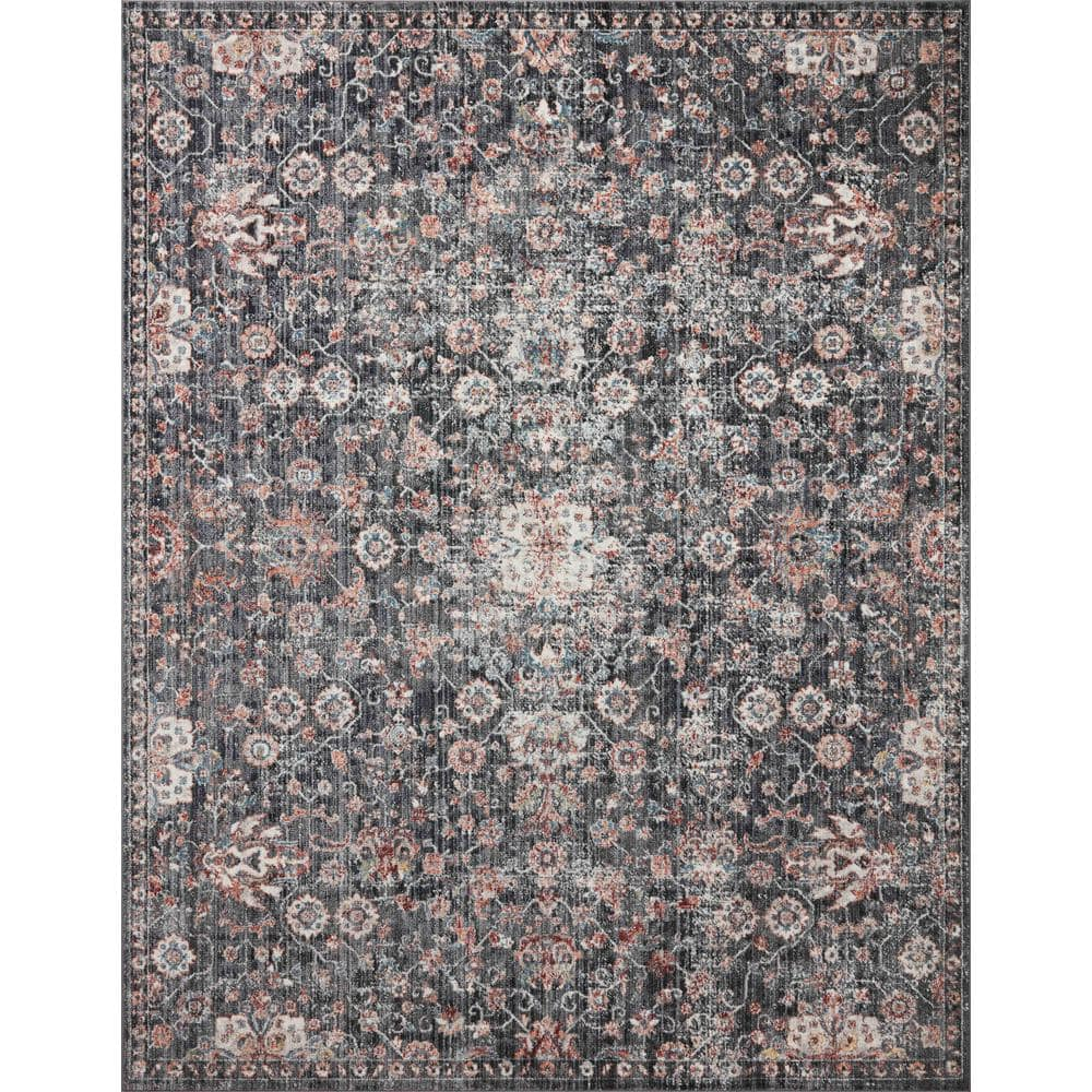Loloi II Cassandra Collection CSN-03 Charcoal / Rust Oriental Area Rug 5'-3" x 7'-9"
