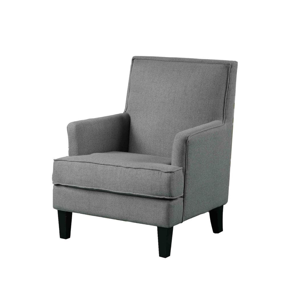 Best Master Furniture Saladin 30" Transitional Fabric Arm Chair in Dark Gray