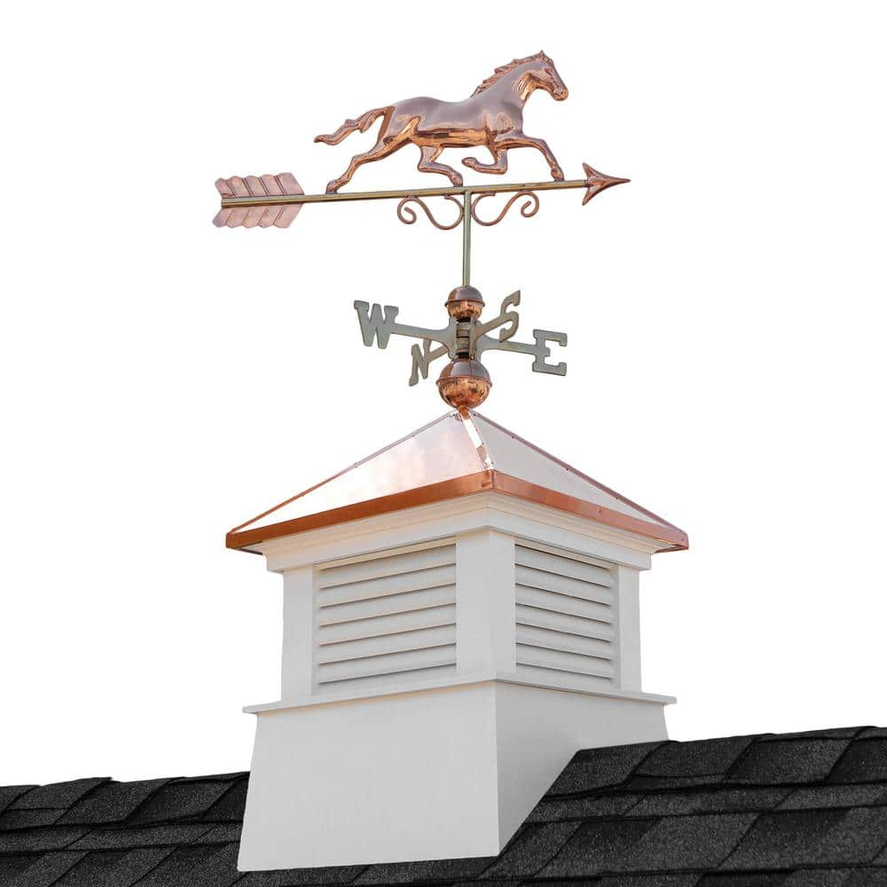 Good Directions 18" Square Manchester Vinyl Cupola with Horse Weathervane by