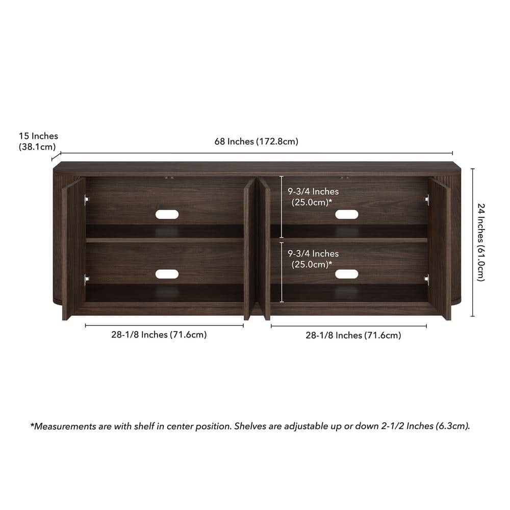 Evelyn&Zoe Canton Transitional TV Stand For TVs up to 75", Alder Brown