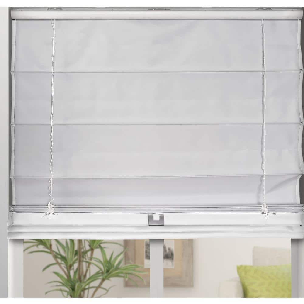White Cordless Fabric Roman Blackout Shade 40" x 60"