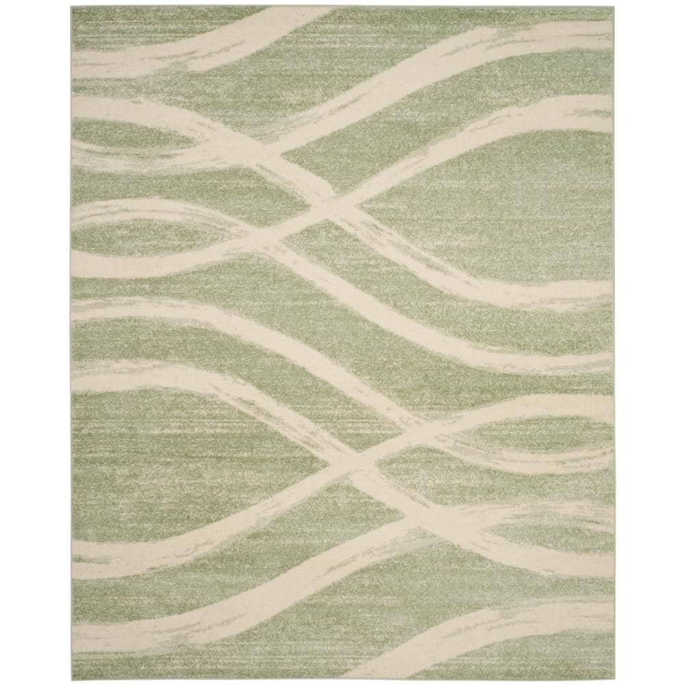 SAFAVIEH Adirondack Isidor Geometric Area Rug, Sage/Cream, 9' x 12'