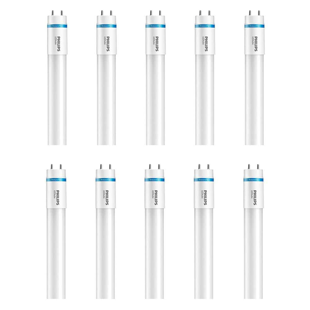 54-Watt Equivalent 46 in. Linear T5 Type A InstantFit LED Tube Light Bulb Daylight (5000K) (10-Pack)