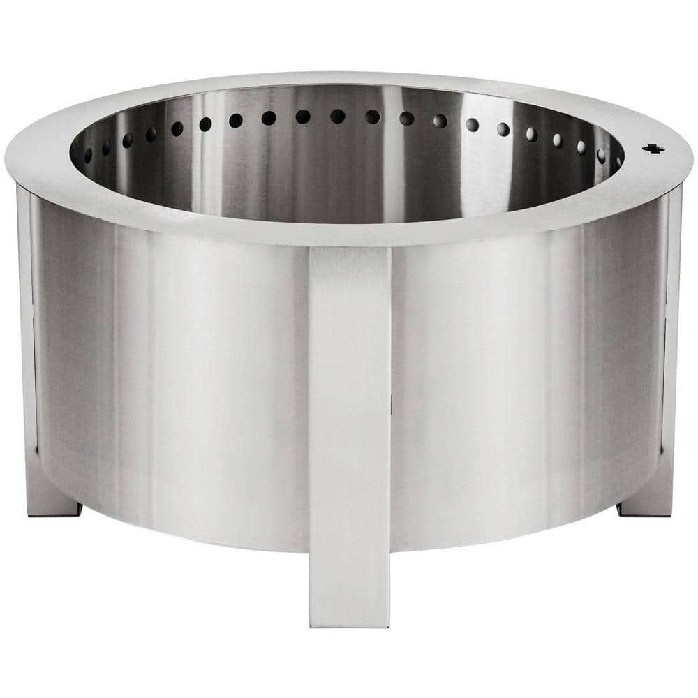 Breeo X Series 24 Stainless Smokeless Fire Pit 24 in. W Stainless Steel Outdoor Round Wood Fire Pit