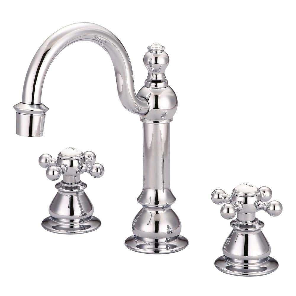 Water Creation F2-0012-01-BX American 20th Century Classic Widespread Lavatory F2-0012 Faucets - Silver & Chrome
