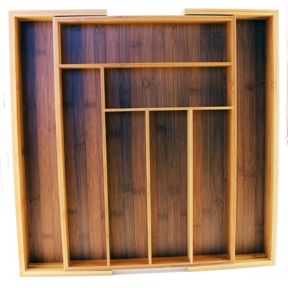 Expandable Bamboo 8-Slot Flatware Organizer