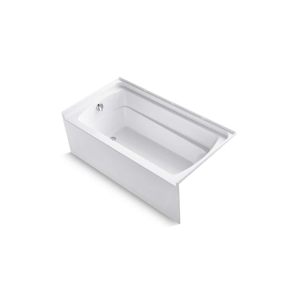 Sterling White Vikrell Alcove Bathtub with High Gloss Finish