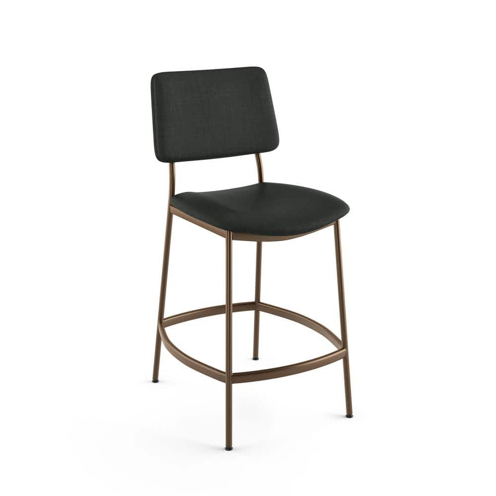 Sullivan 26" Chic Black Polyester and Bronze Metal Counter Stool
