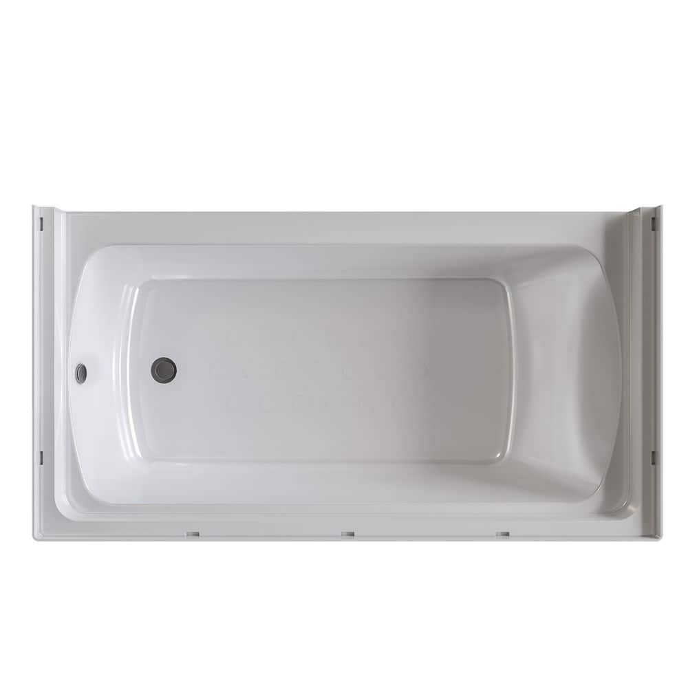 Vanity Art B3031-RIGHT + BSW01-WALL 60" x 32" 4-Piece Direct-to-Stud Alcove Tub Surround With Right Drian Soaking Bathtub Combo