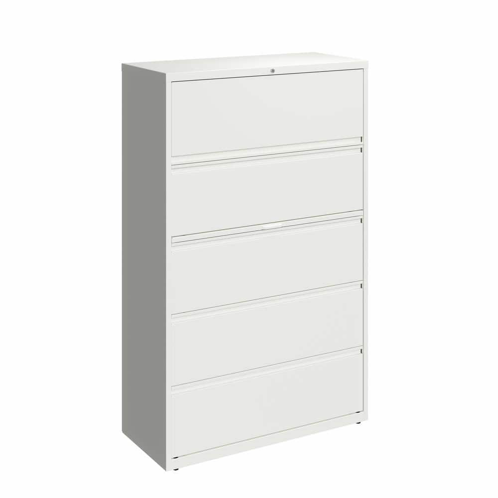 Hirsh 42-in Wide HL10000 Series 5 Drawer Metal Lateral File Cabinet White