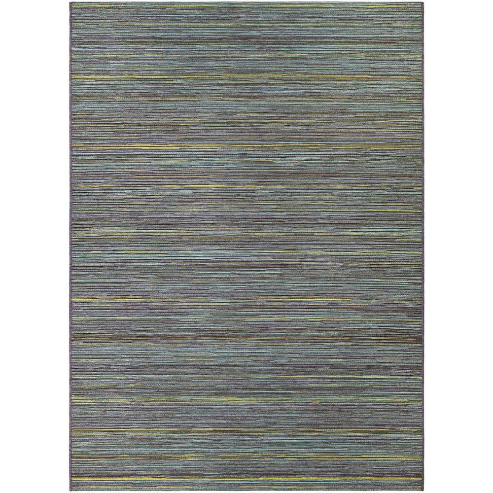 Couristan Cape Hinsdale Indoor / Outdoor Area Rug, Teal-Cobalt, 5'3" x 7'6"