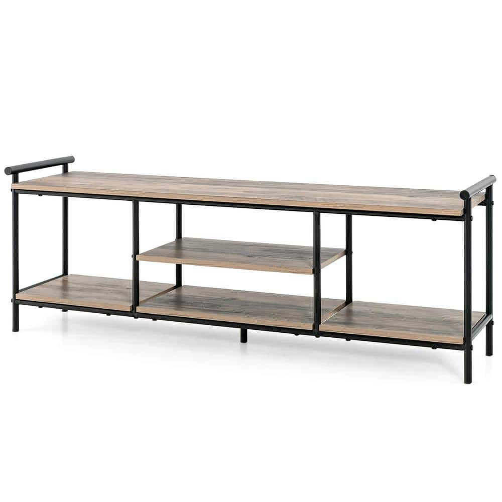 Costway Industrial TV Stand for TV's up to 60'' Media Center Console Table w/ Open Shelf
