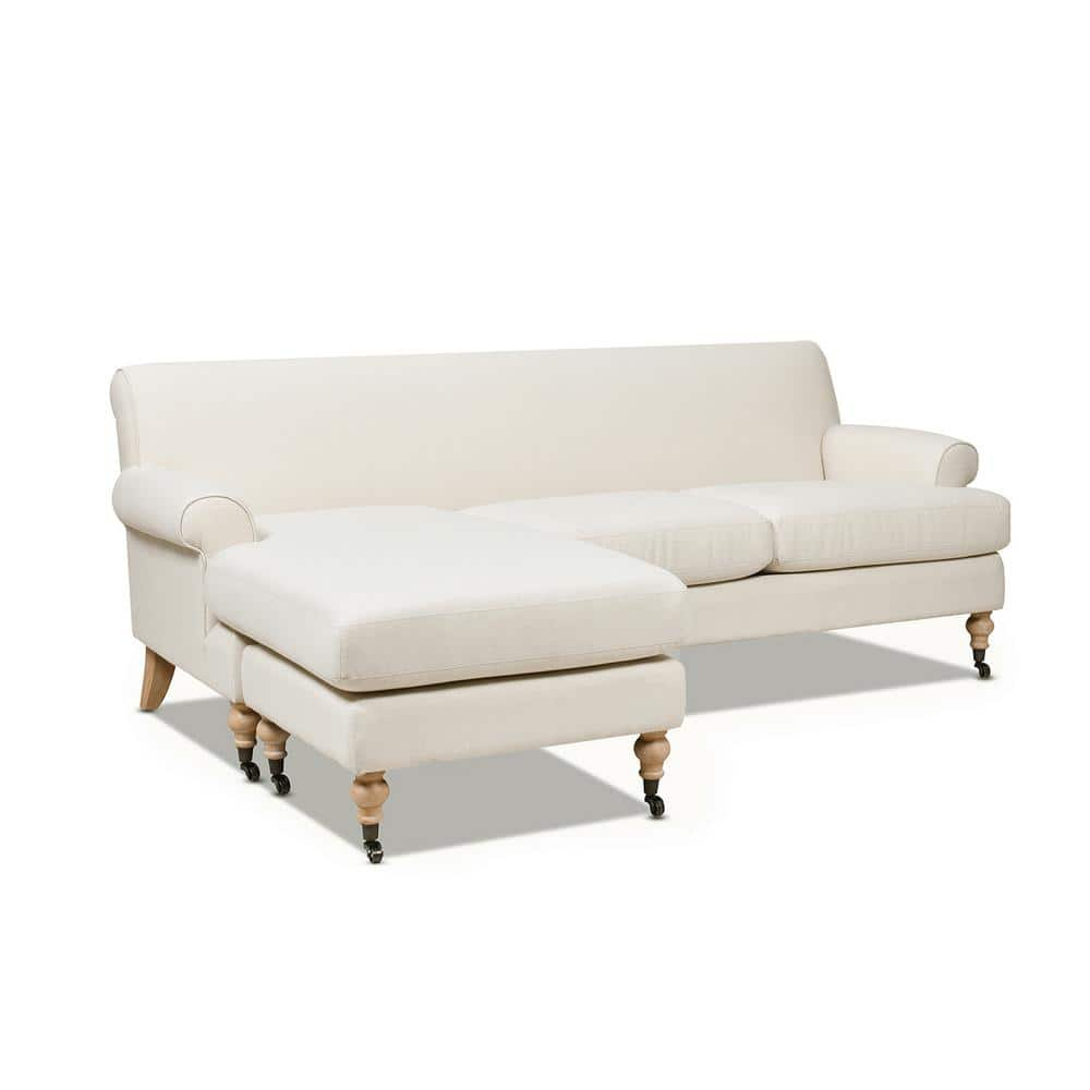 Jennifer Taylor Home Alana 88" Lawson L-Shape Reversible Living Room Sectional Sofa, Light Beige
