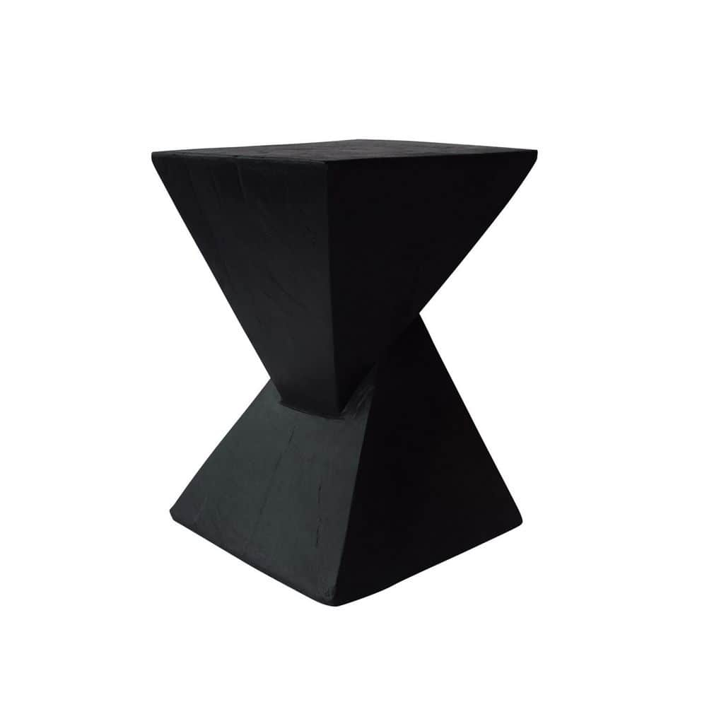 Katie Outdoor Lightweight Concrete Accent Table, Black